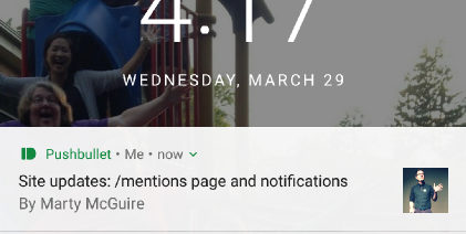 Screenshot of a mobile notification from Pushbullet
